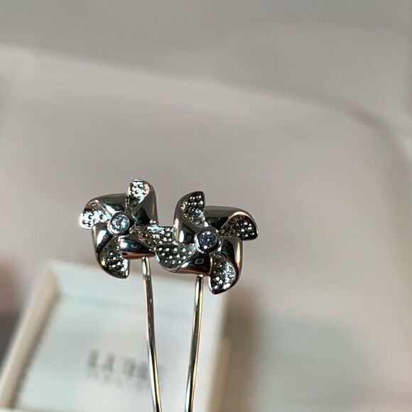 Sterling Silver Windmill Stud Earrings Tassel Earrings Dangles for Women… - Picture 4 of 9